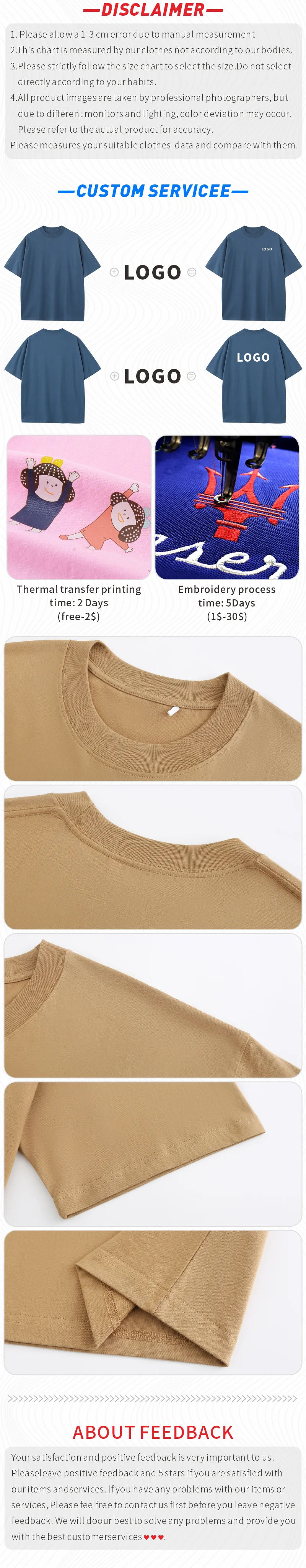 Individuell bedrucktes T-Shirt mit kostenlosem Logo, Text oder Bild, Unisex, 100% Baumwolle, Premium-Shirt, Fitness- und Streetwear, kleine Mindestbestellmenge, OEM, ODM, Stickerei – Detail 6