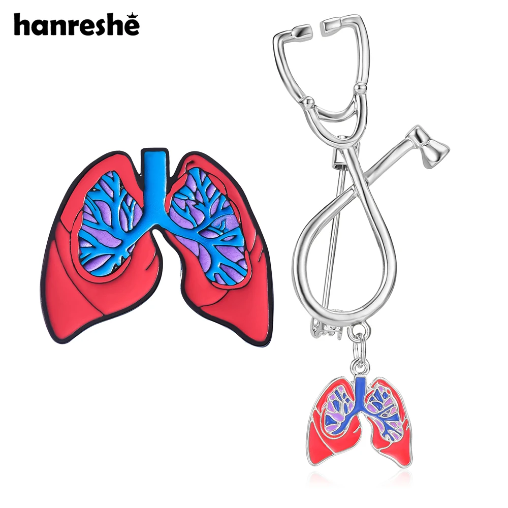 Hanreshe Medical Heart Charm Pin Cardiology Enamel Brooch for Doctor Nurse Backpack Lapel Bag Badge Jewelry Gifts