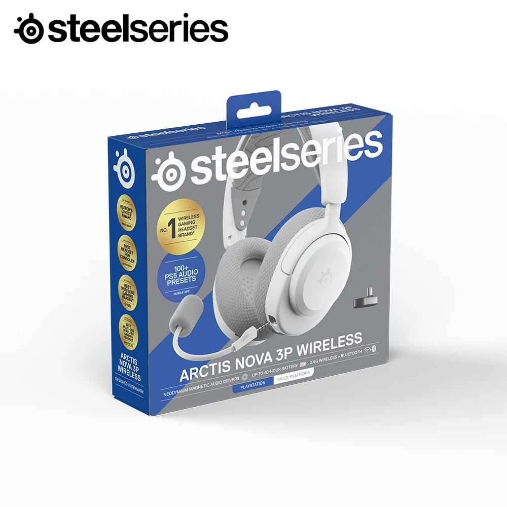 سماعة الرأس اللاسلكية Steelseries Arctis Nova 3P باللون الأبيض 61687