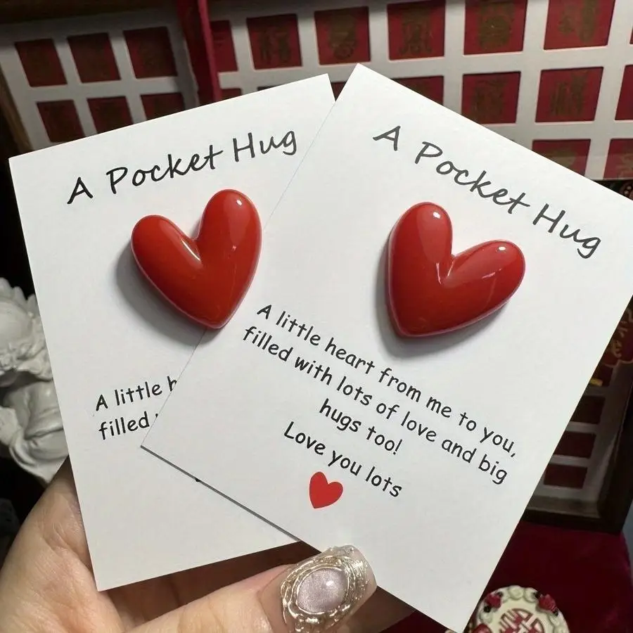 1/5/10/20/50/100pcs Pocket Hug Love Card, Valentine's Day Romantic Mini Love Token, Comes with Encouragement Cards, Ideal Valent