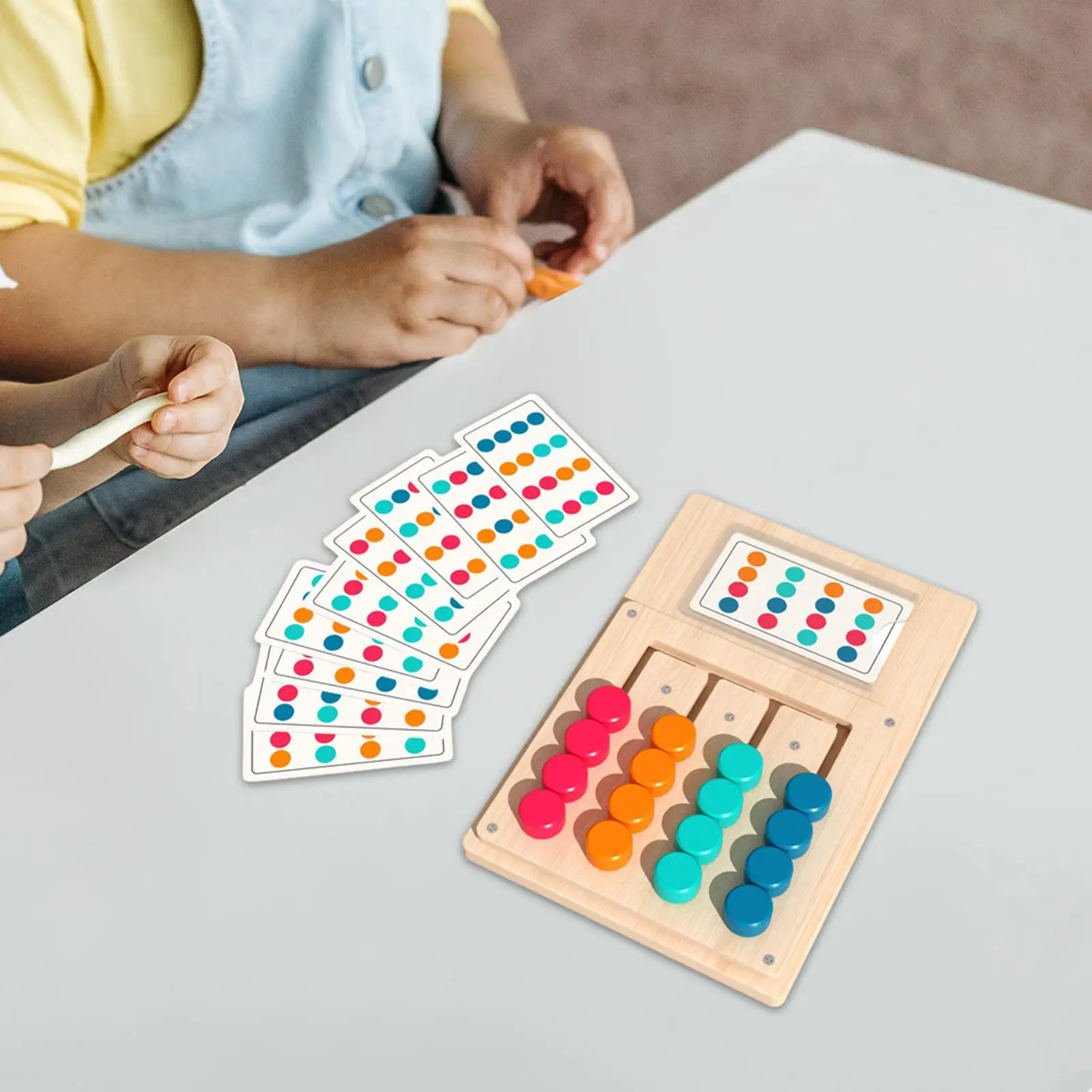 

Montessori Toy, Learning Toys, Slide Puzzle Shape Color Sorting Matching Wooden Toys,