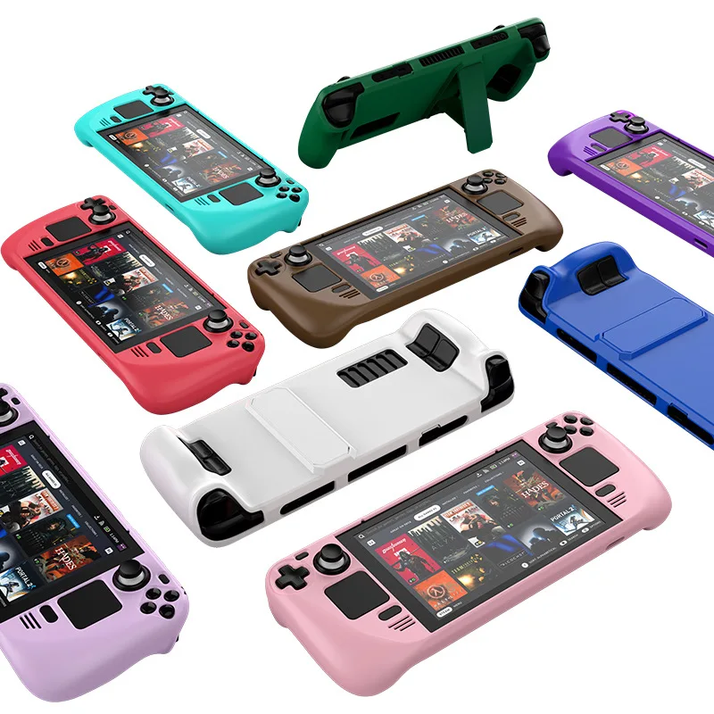 

For Steam Deck Oled Colorful Protective Case Skin-friendly Feel PC Material Protection Case with Stand Game Console Accessories