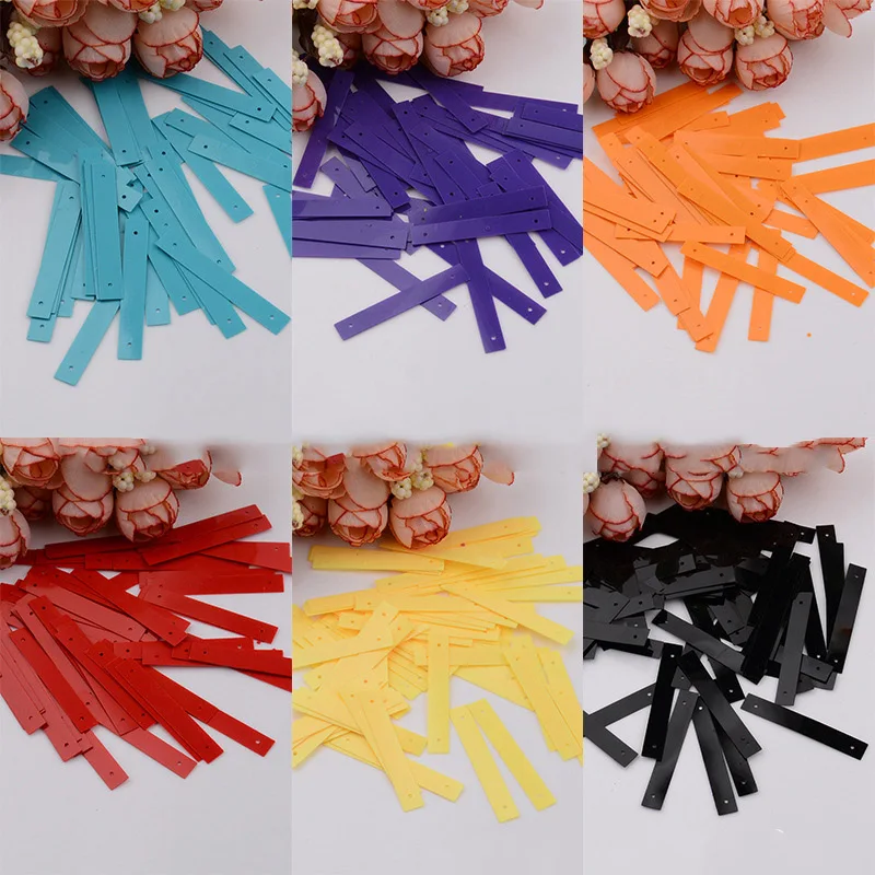 

1000 г сплошной цвет 40 мм узкие прямоугольные блестки с двойными отверстиями для шитья DIY сценическая декоративная одежда дизайн пайетки