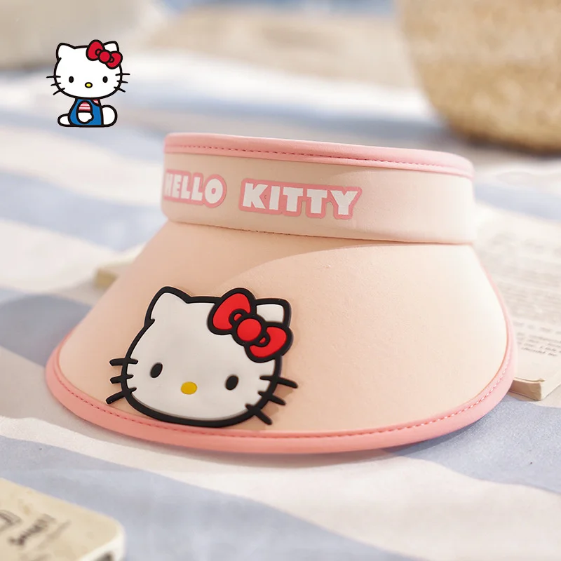 Kawaii Sanrio Series Children's Sun Protection Hat Spring/Summer Season Thin Children's Top Air Cap Beach Sun Protection Hat