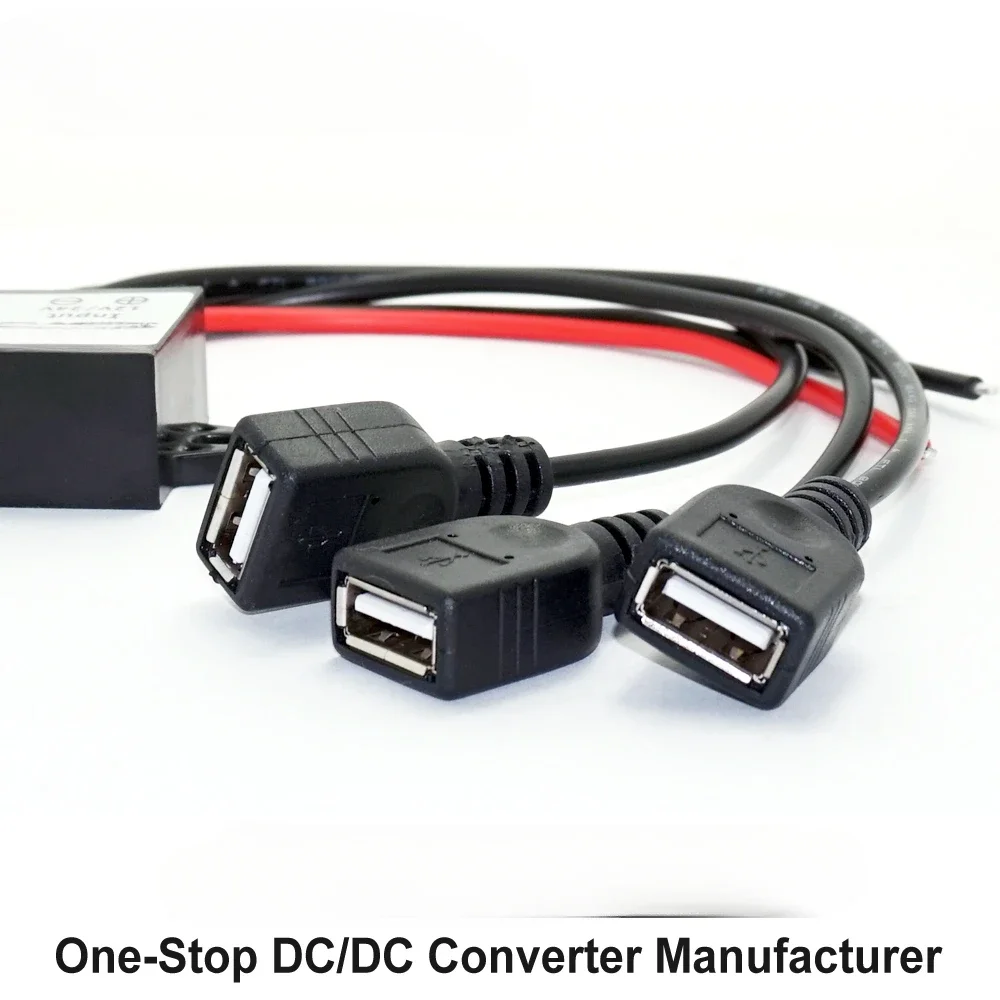 Power Supply Converter DC DC 12V 24V to 5V 6A 30W Car Power Converters Triple USB Output Power Adapter