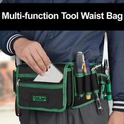 Multi-function Tool Waist Bag Electrician Storage Bag Oxford Cloth Waist Pack Waterproof Tool Bag Hardware Repair Tool Pocket