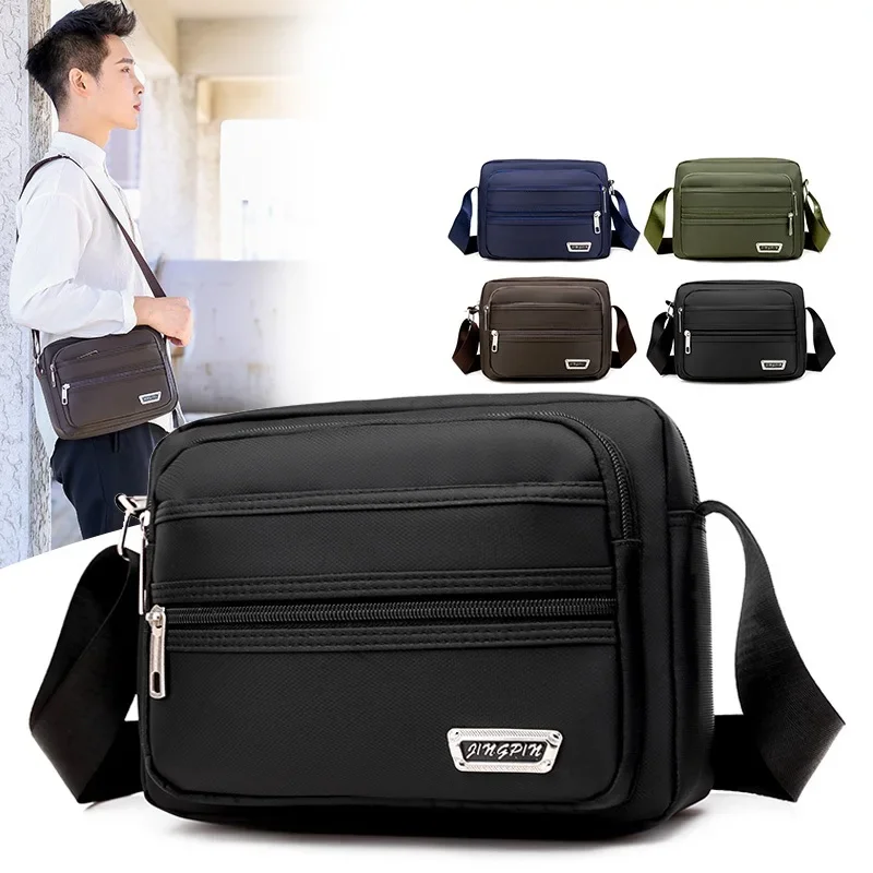 Summer Men Crossbody Bag Large Capacity Zipper Multifunctional Shoulder Bag Travel Bags