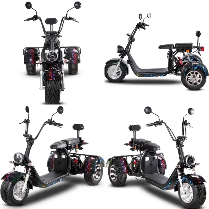 STROVAN Good Quality Model CP-3.1 Single Bar Electric Tricycles 2000W 12AH/20AH/40AH Double Battery Citycoco Adults