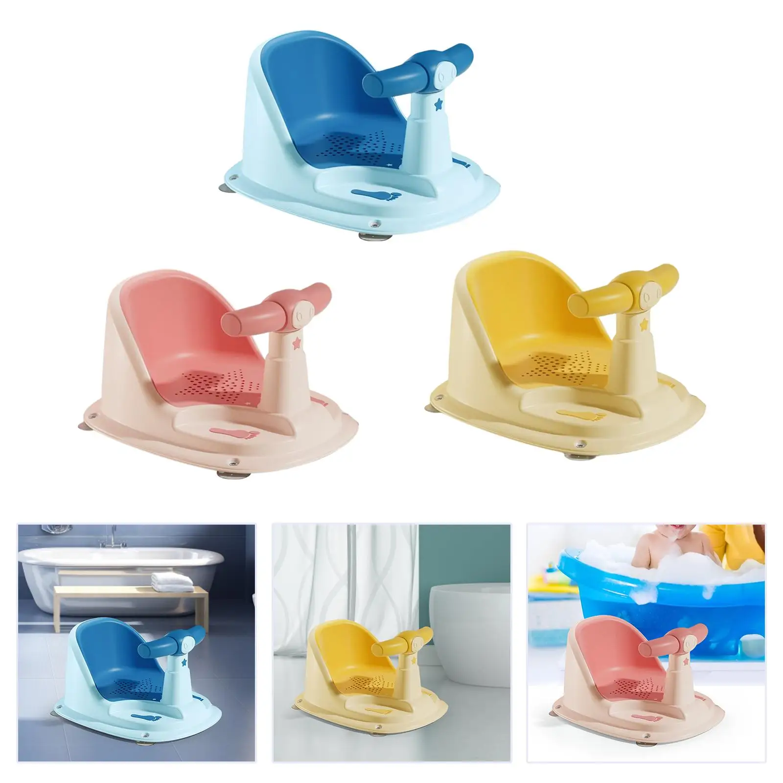 

Suction Cup Bathtub Seat Bathtub Chair Tub Sitting up Bathroom Bath Chair Non Slip Bath Seat Support Backrest for 6 Month & up