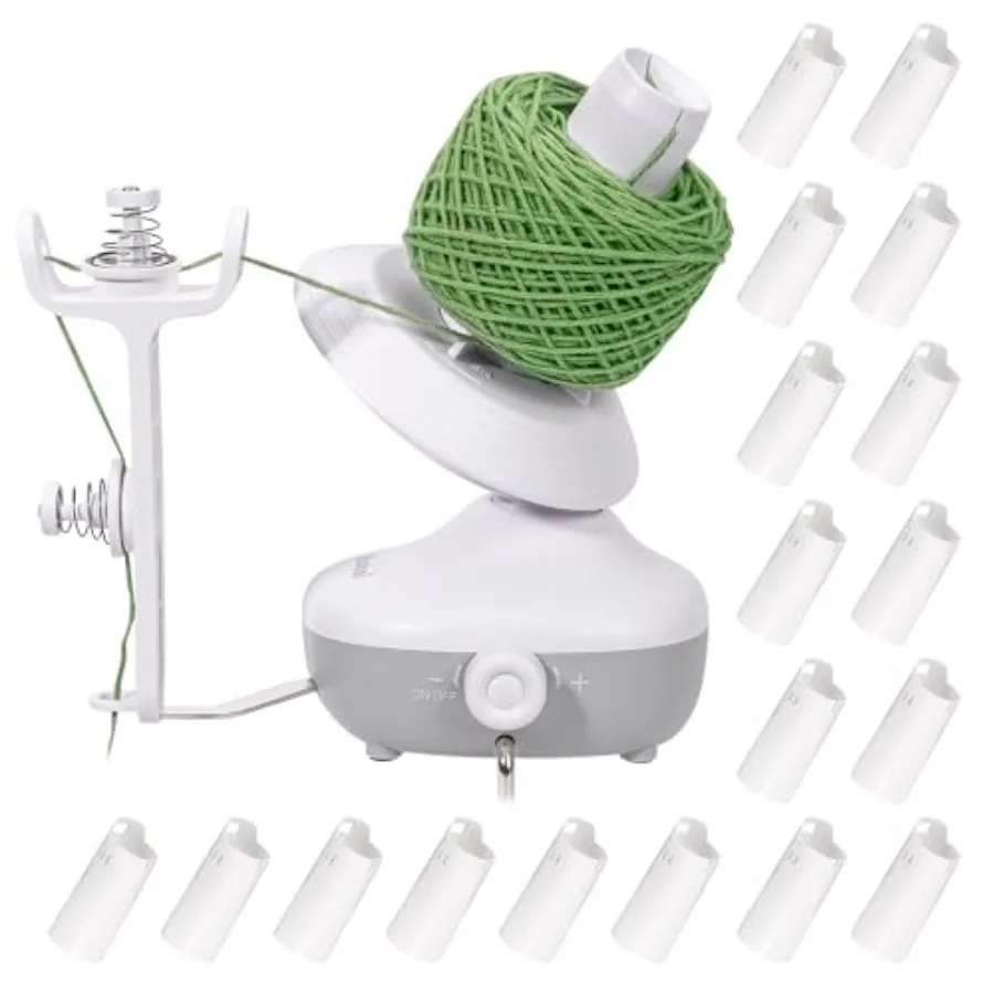 

Электрическая моталка для пряжи M1 и набор из 18 трубок для катушек, компактная моталка для аккуратного хранения и предотвращения спутывания пряжи при вязании/плетении крючком