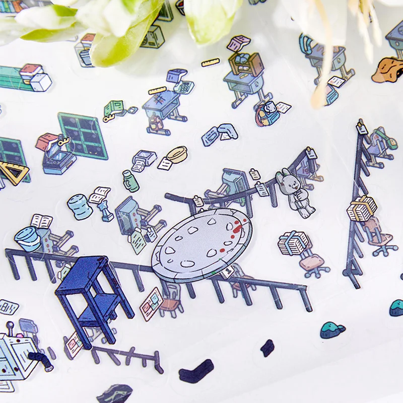 3D Cartoon Scene Stickers Landscape Sticker DIY Pocket Cabin Scene Stacking and Pasting Festival Gift for Kid Child Student