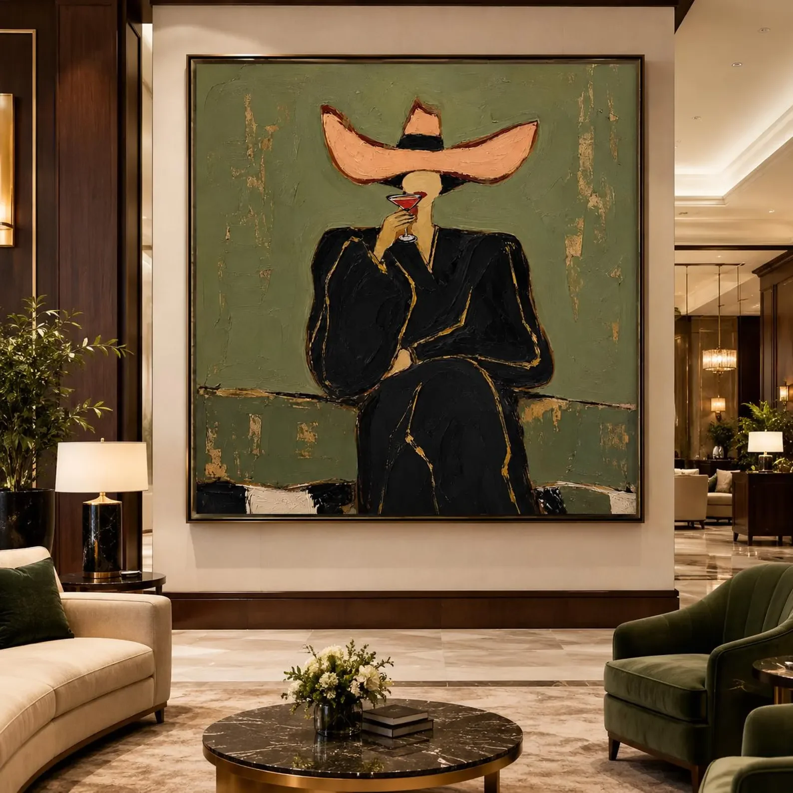 Original Gold Leaf Oil Painting Abstract Woman,Canvas Wall Print,HighGrade Home Decoration Artwork for Bedroom,Living Room