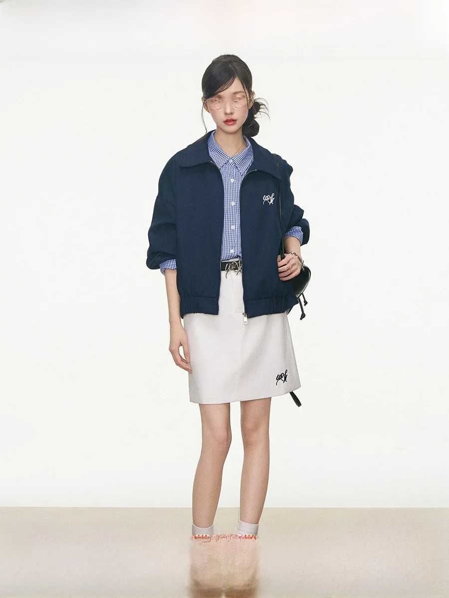 

Westayone Casual Thin ort Jaet Women's Workwear Coat Versatile Autumn Faion Commute Sle Loose Fit Cotton Blend