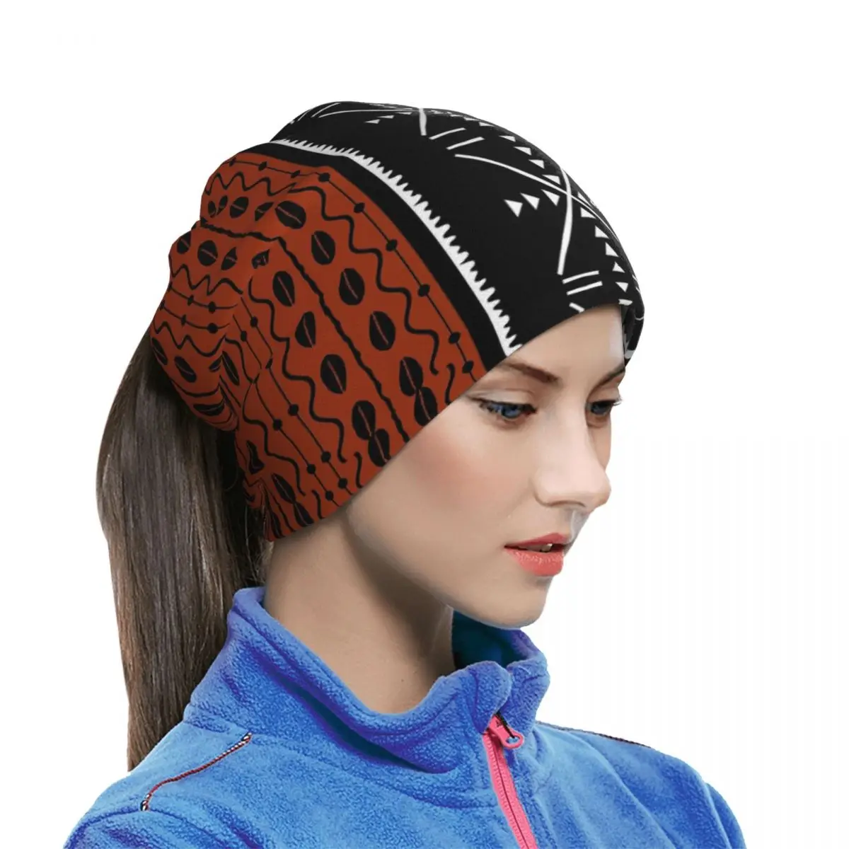 African Bogolan Africa Ethnic Tribal Art Multifunctional Elastic Neck Gaiter Wind Proof Face Cover Bandana Cycling Climbing