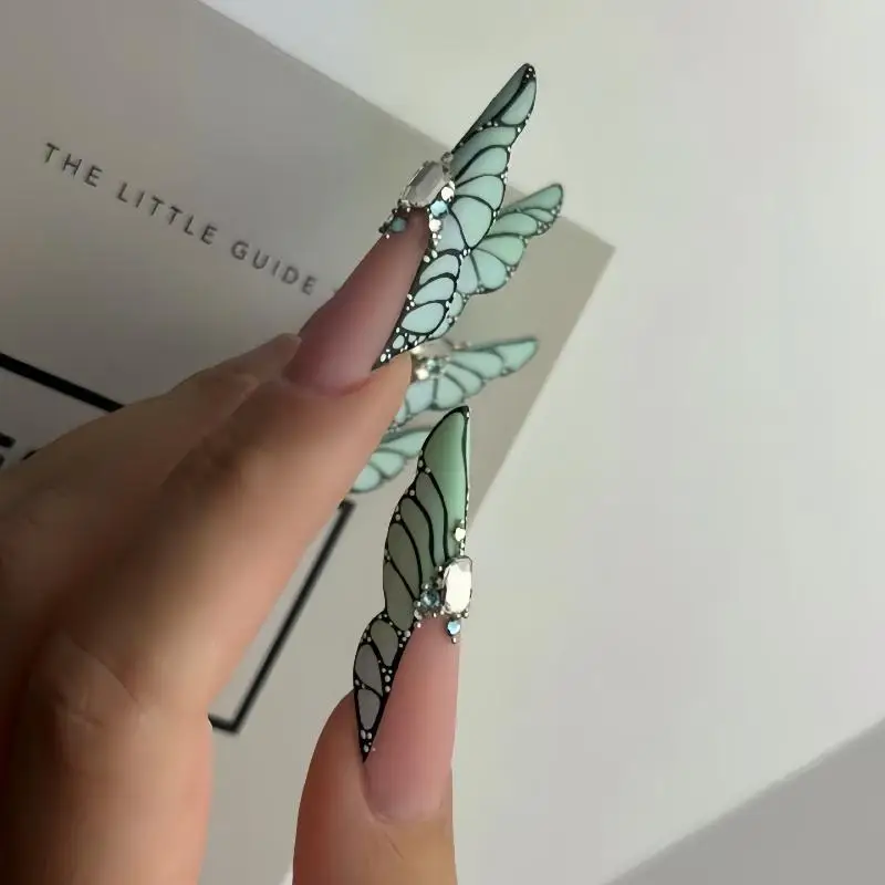 Y2K 나비 네일 듀얼 폼 150개 연장형 재사용 가능 젤 연장 몰드 빠른 빌딩 몰드 매니큐어 DIY용