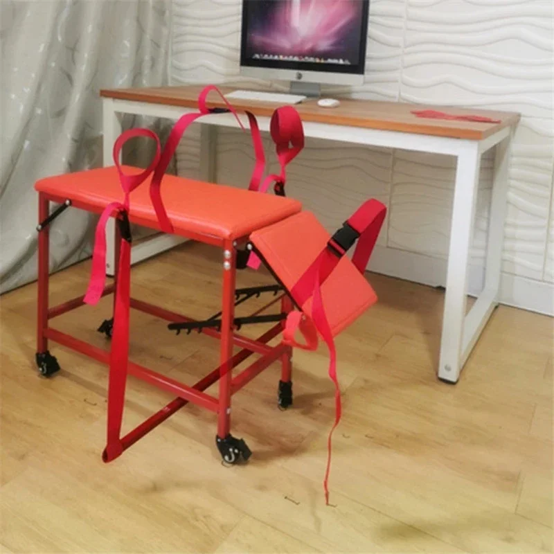 Folding Adjustable Sex Chair Furniture Forced Split Leg Positions Chair Restraint Rope Flirting Handcuffs Bondage Tools Couples