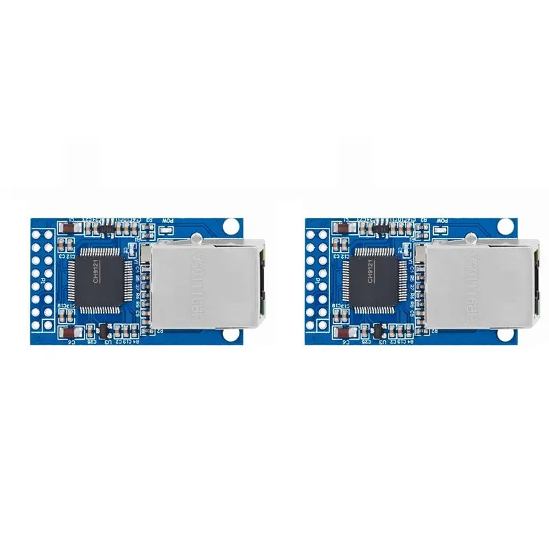 2X CH9121 TTL To Ethernet Converter Module 10/100Mbps, For STM32 MCU,RS232 RS485 Serial Port Module