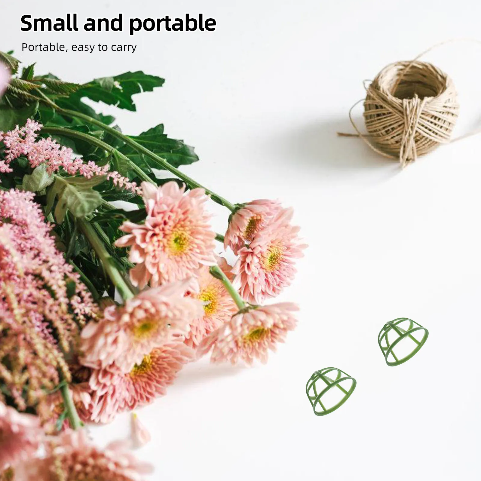 100 Piezas Soportes Florales para Flores, Jaula de Media Bola para Rosas, Base Estable, Marco para Flores Artificiales para Ramos, Jaula Floral