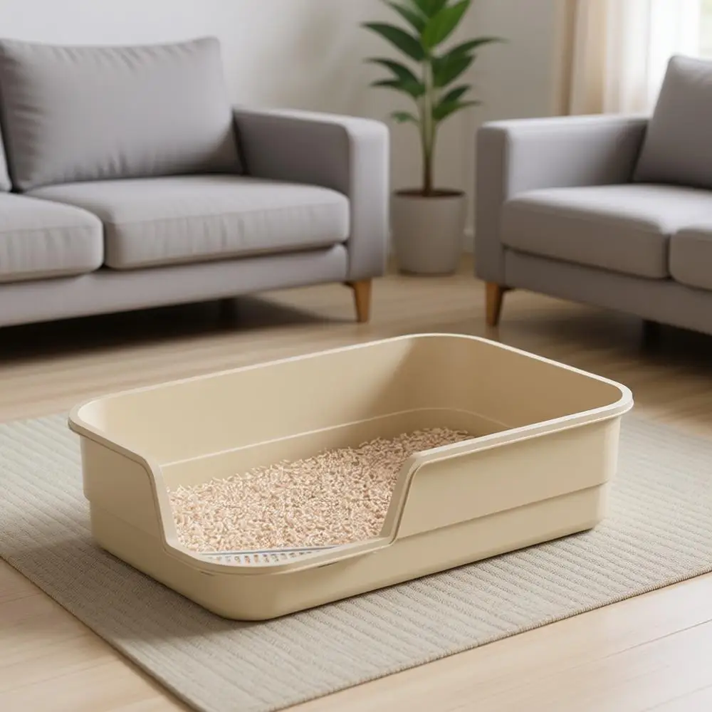 

Extra Large Cat Litter Box with High Sides, Low Entry, Easy Clean, Anti-Splashing, 23.6 x 15.7 x 5.9 (White)