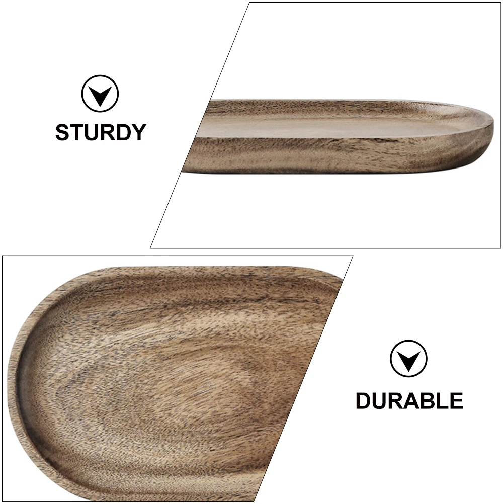 

1Pcs Solid Wood Food Tray Bread Snack Plate Natural Fruit Serving Board Practical Decorative Tray Bread Plate