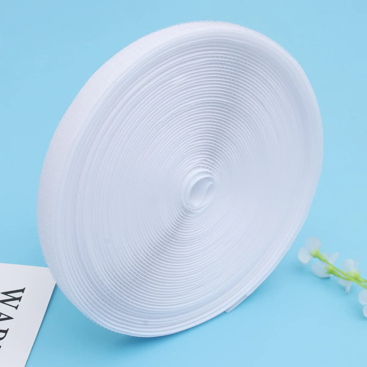 

2 Rolls White Nylon Sticky Cable Straps Hook Loop Fastening for Wire Cord Organization Home Office Sports Storage