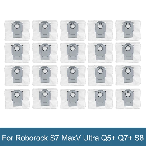 Roborock 진공 청소기 부품용 먼지 봉투 액세서리, S8 + / S8 Pro Ultra / S7 MaxV Ultra / S7 Pro Ultra / Q7 + / Q7 Max + / Q5 + 