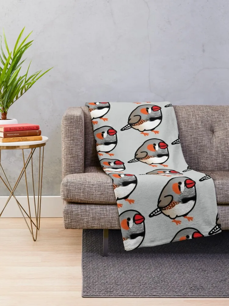 Chubby Zebra Finch with Orange Feet Throw Blanket Blankets Sofas Of Decoration Luxury St Custom warm for winter Blankets