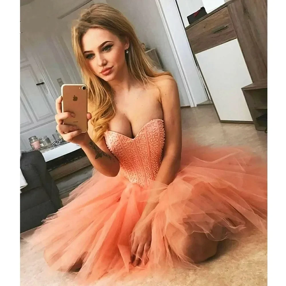 

Sweetheart Short Homecoming Dresses Gala Gowns Fashion Beaded Junior Soiree Robe Graduation Formal Party Gowns