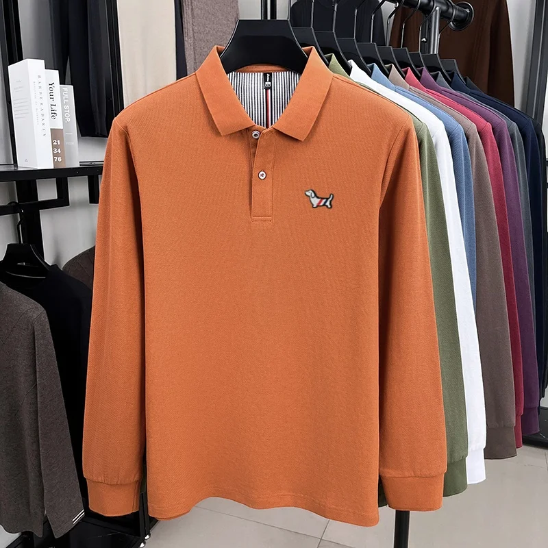 Herbst Neuheit: Koreanische Edition Hundemotiv-Poloshirt, Bequemes Langarm-Shirt, Modische Herrenbekleidung, Marken-T-Shirt aus Reiner Baumwolle, Bestseller – Detail 13