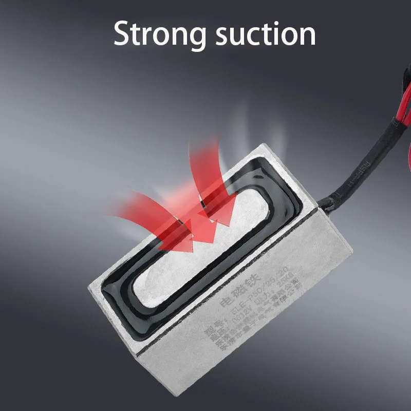 Rectangular Electromagnet Long Bar Suction DC 12/24V Strong Magneto Electric Suction Cup Purple Copper Coil Square Electromagnet