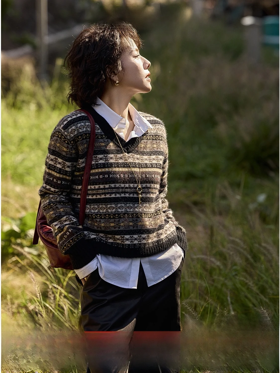 

Женский шерстяной свитер Nordic Sle с узором кабельной вязки, модный винтажный дизайн, удобный крой, осень-зима