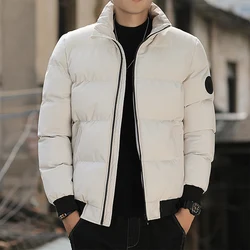 Men's hooded jacket, warm winter coat brand, informal jacket, city fashion jacket with zipper, thick and trendy new cotton jacke