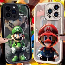 Super M-Marios Bros Case for iPhone 15 14 13 12 11 Pro Max XS X XR 8 7 6S 6 Plus SE 2020 Liquid Silicone Shockproof Cover Funda