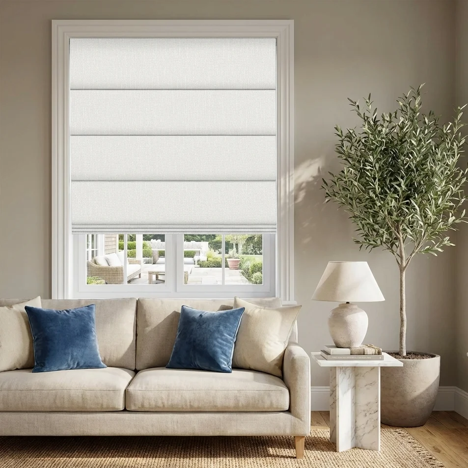 High Quality UV Protected Windproof Roman Blinds Wholesale Privacy Blackout Roman Shades Built-in  for Office Hotel
