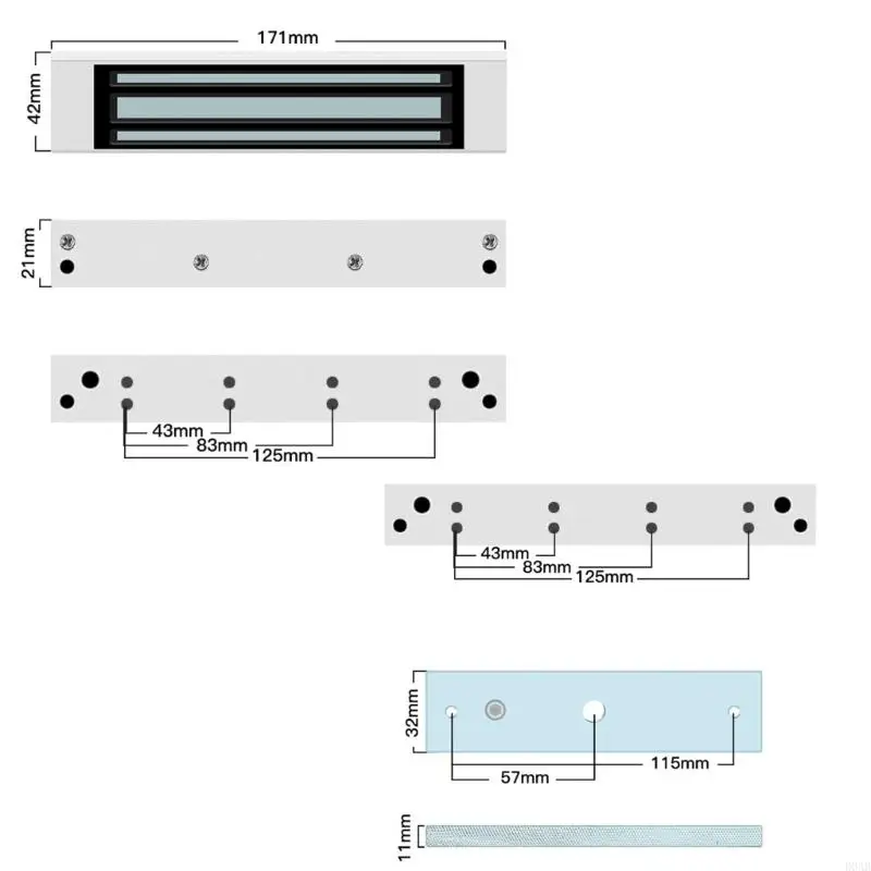 D0AB Водонепроницаемый электрический магнитный магнитный замок 180 кг алюминиевый сплав с сплава высокая безопасность для и NC