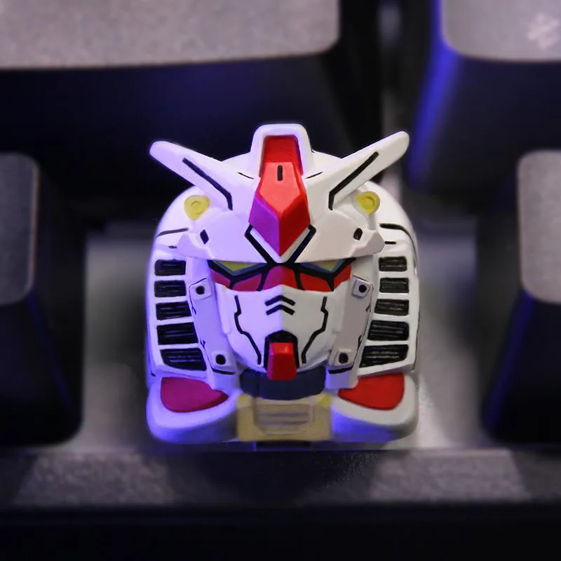 Capuchons de touches personnalisés Gundam RX-78 en résine 3D pour clavier mécanique, idéal pour les fans de claviers de jeu et comme cadeau