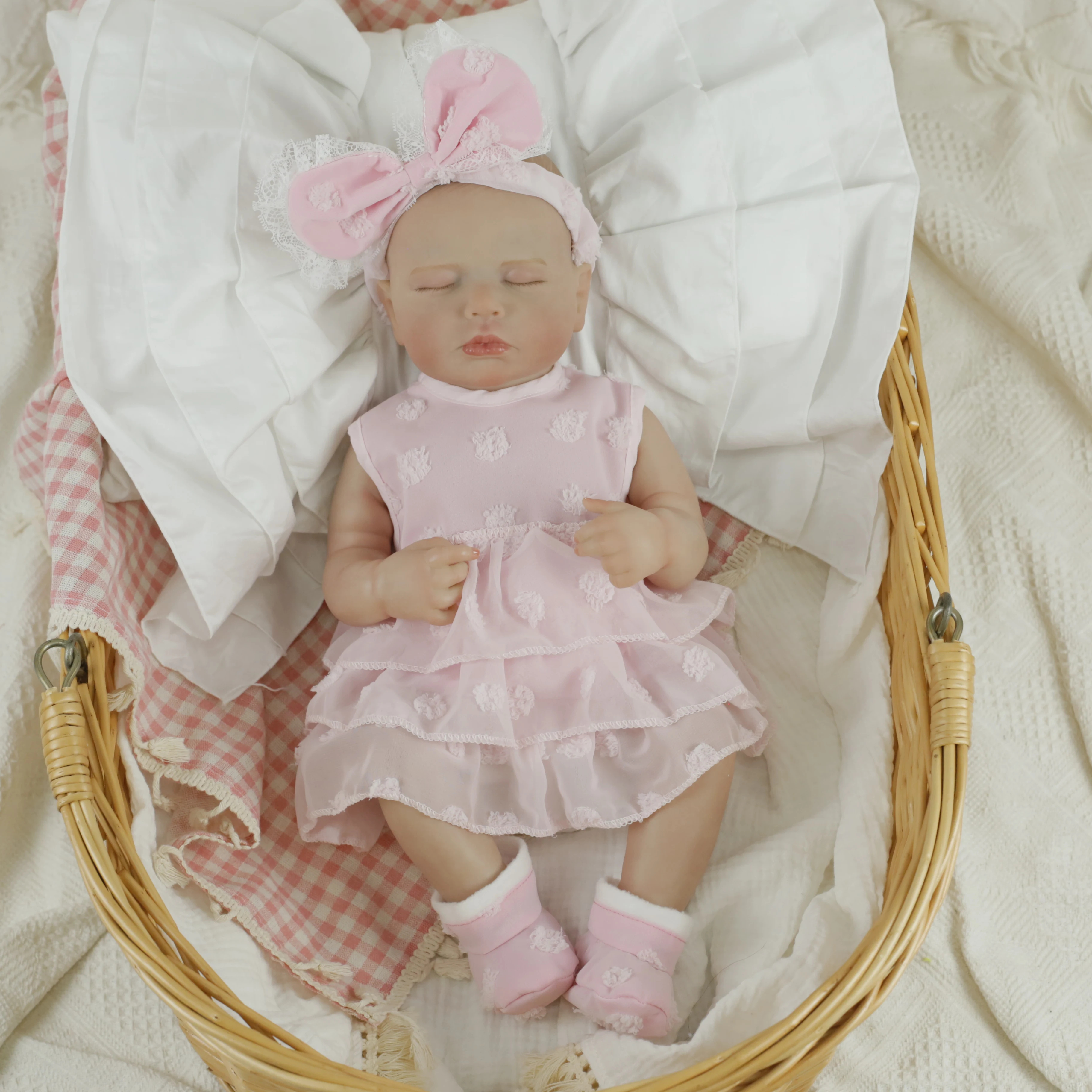 20-calowa gotowa lalka Reborn Loulou, całe ciało z silikonowego winylu, lalka do mycia z ręcznie malowanymi włosami i skórą 3D, prezent na Boże Narodzenie dla dziewczynki