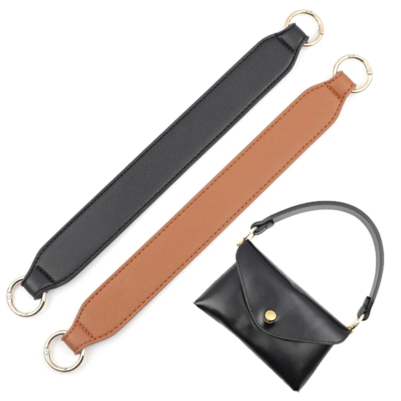 PU Leather Bag Strap, Handbags Handles, Curto Purse Strap, Golden Buckle, Substituição Bag Belt Band