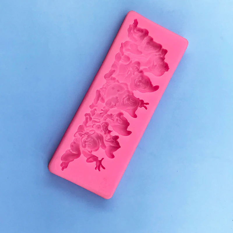 قالب سيليكون بسبعة أقزام لتزيين الكعك ، قالب راتنج الشوكولاتة ، الحلوى ، الخبز ، قطعة واحدة