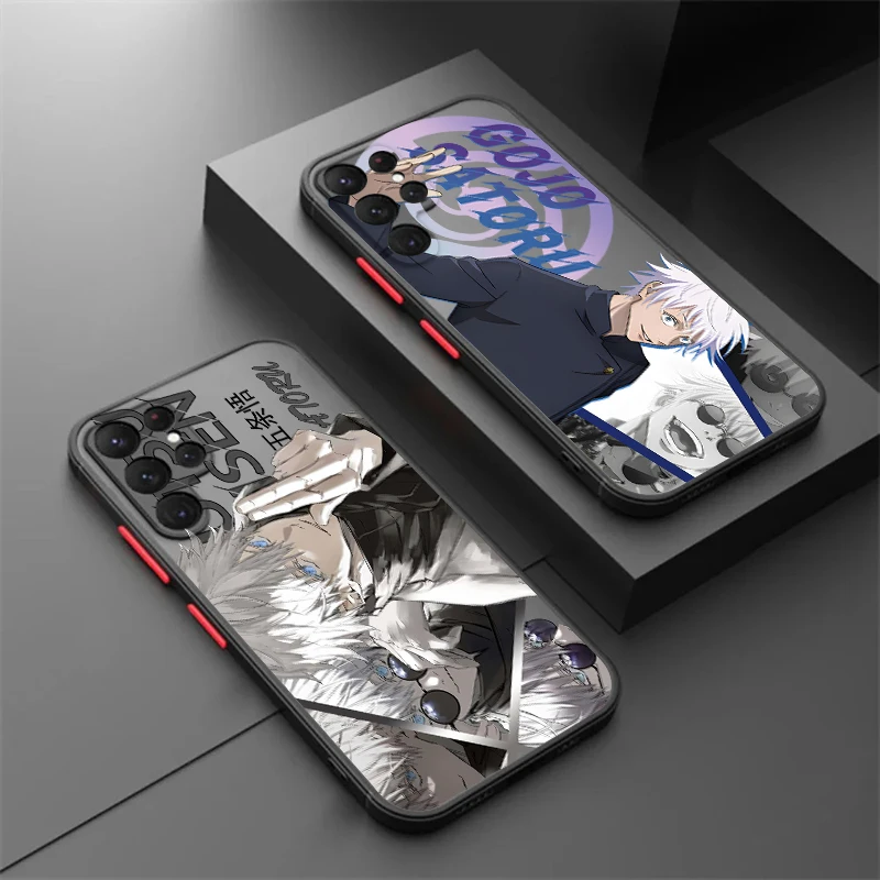 

Jujutsu Kaisen Okkotsu Gojo Frosted Translucent For Samsung Galaxy S24 S23 S22 S21 S20 FE S10 S9 S8 Plus Ultra Pro 5G Funda