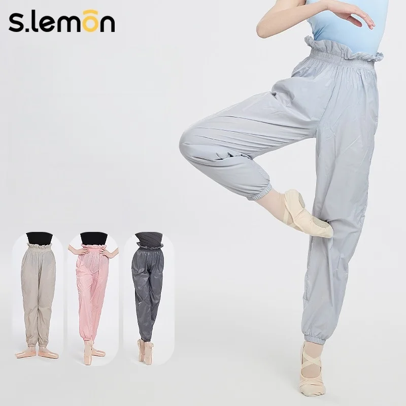 

S.lemon утягивающие спортивные штаны для женщин и взрослых, кружевные леггинсы с высокой талией и рюшами, профессиональные леггинсы для балета, гимнастики, танцевальной практики