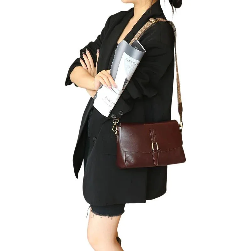 

Leather Women Bag Niche And versatile Fashion Crossbody Bag Vegetable Tanned Top Layer Cowhide Single Shoulder Small square Bag