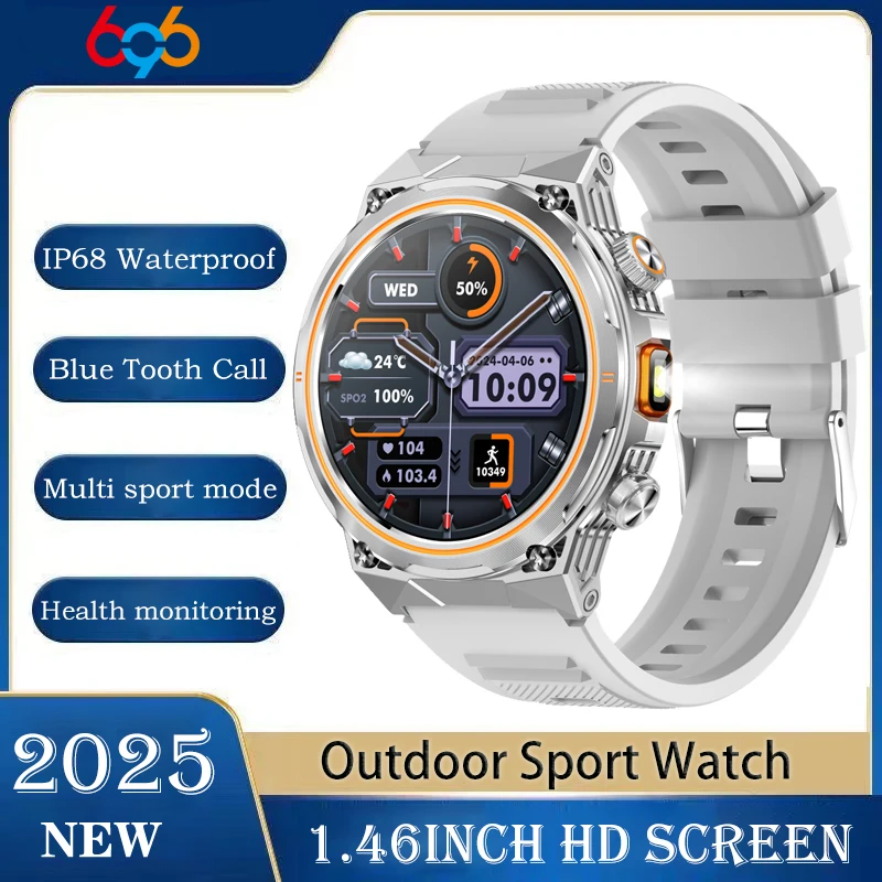 

Календарь 2025 года, мужские умные часы с беспроводным вызовом, светодиодные фонарики, водонепроницаемые, пульсометр, здоровье, сон, спорт, фитнес, умные часы, 400 мАч