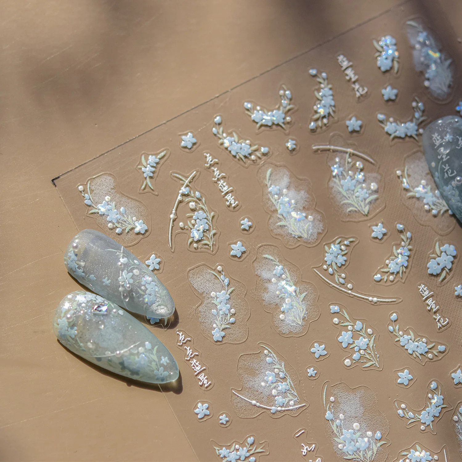 1 pçs 5d em relevo adesivos de unhas na moda estrela azul flor tulipa auto adesivo arte do prego adesivos diy 2025 unhas decorações decalques