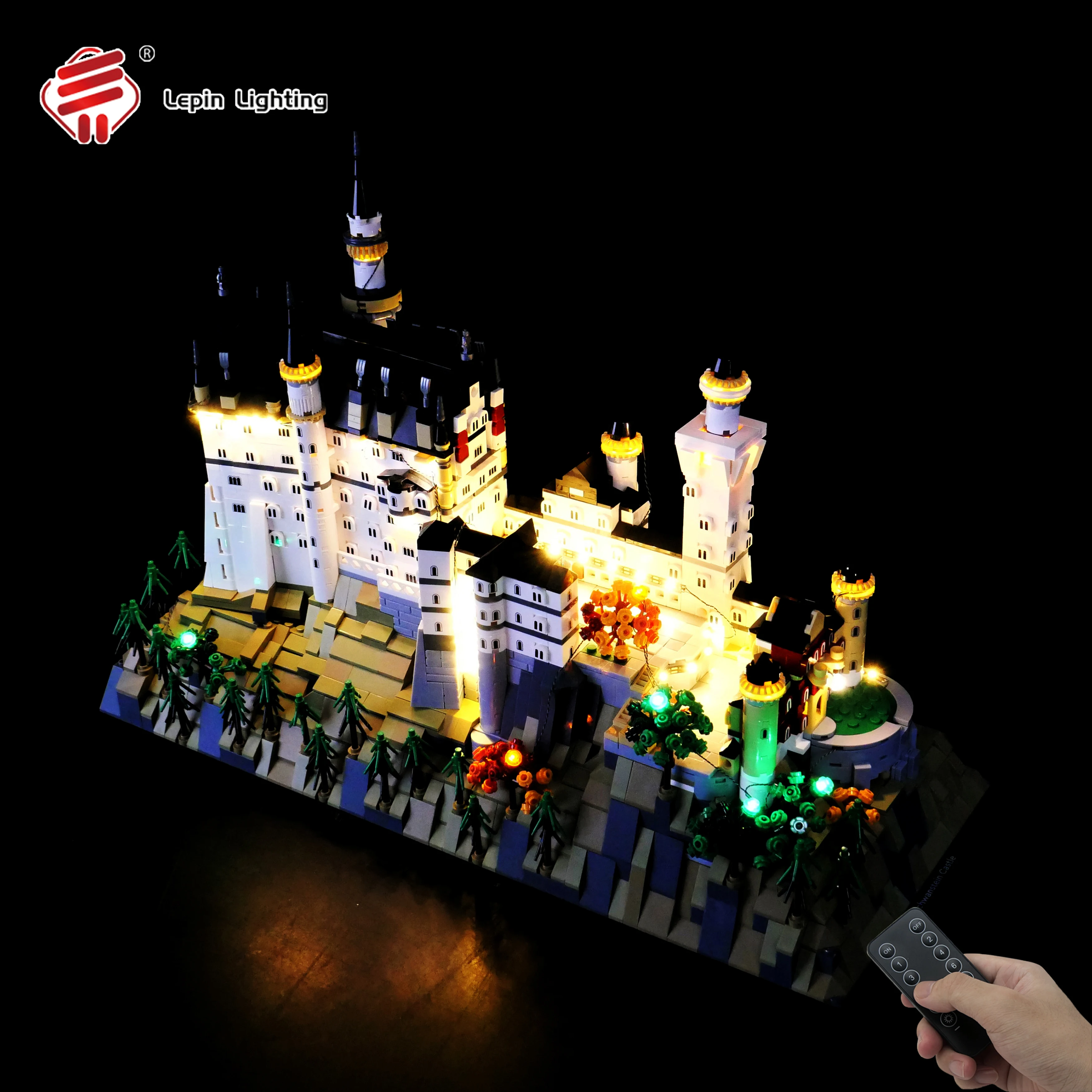 مجموعة إضاءة LED متوافقة مع مجموعة إضاءة نموذجية لبنات البناء المعمارية لقلعة نيوشوانشتاين 21063 لتزيين العرض #1
