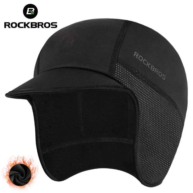 ROCKBROS Winter Bike Cap Windproof Thermal Ski Cap Running Skiing Motocycle Hat Men Women MTB Ear Protection Cycling Headwear