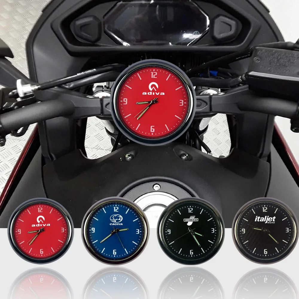 Motorcycle Decoration Clock Scooter Outdoor Luminous Stick-On Quartz Watch For Adiva Cagiva Innocenti Italjet Moto Morini Vyrus