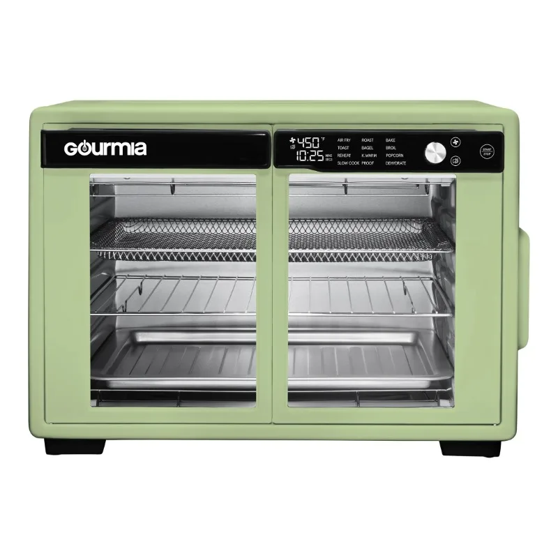 Gourmia 9-Slice Digital Toaster Oven Air Fryer with Convection Mode and 12 Cooking Functions, Green