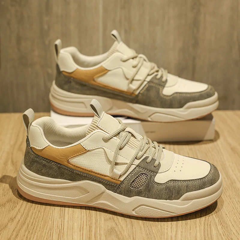 

Thick Sole Versatile Clunky Sneaker for Men 2025 New Trend Mesh Lace Up Breathable Casual Sports Shoes Increased Soft Soles