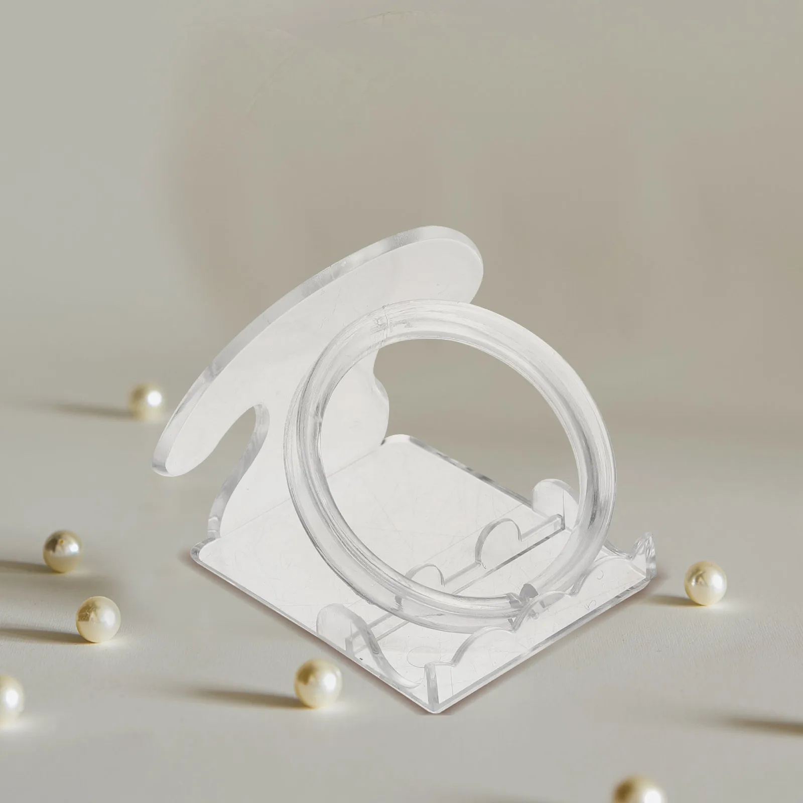 10 مجموعات من حامل عرض الأساور، رف تخزين، حامل سطح المكتب، منظم المجوهرات، حاوية معصم شفافة قابلة للطي، قوية وسهلة